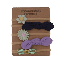 Load image into Gallery viewer, Handmade Set Baby Headband Solid Knot Flower Hair Bow Kids Nylon Elastic Soft Hair Bands Handmade For Girls Hair Accessories