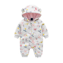 Load image into Gallery viewer, Baby Rompers Long Sleeve Zip Hooded Jumpsuits Playsuits for Toddler Boy/Girl For Autumn and Winter Season
