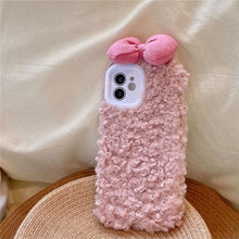 Load image into Gallery viewer, Fluffy Warm Cover Case For Iphone 13 12 11 Pro Xs Max X Xr Cases 3D Cartoon Bow Ear Furry Fluffy Warm Case For Iphone 7plus 8plus 12pro Phone Case