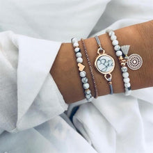 Load image into Gallery viewer, Boho Rose Map Bracelets & Bangles for Women Bohemian Round Charm Bracelet Set Fashion Multilayer Accessories Luxury Jewelry