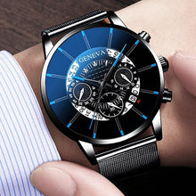 Load image into Gallery viewer, Men's Watch Stainless Steel Calendar Quartz Wristwatch Men Sports Watch Clock Geneva Clock hours For Mens and Boys
