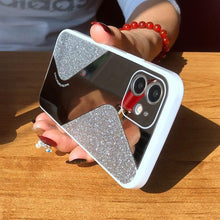 Load image into Gallery viewer, Women Luxurious Glitter Makeup Mirror Phone Case For iPhone 12 11 Pro MAX X XS XR 8 7 Plus Luxury Silicone Shockproof Cover Fixed Non Moving Sparkling Shining Glitter Stars Soft Silicone Case