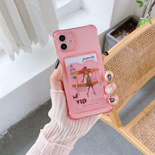 Load image into Gallery viewer, Transparent Wallet Case For iPhone 14 13 12 Pro Max Mini Shockproof Cover with Card Slots Pockets Slim Fit Thin Protective Soft Shock-Absorbing Lightweight Wallet Case