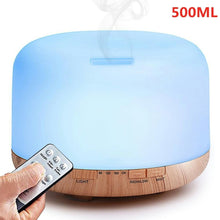 Load image into Gallery viewer, Air Humidifier Essential oil diffuser 300ML 500ML Ultrasonic Cool Mist Maker Fogger Humidifier LED Lamp Aroma Diffuser Electric Aromatherapy Diffuser umidifier Aroma Essential Oil Diffuser with 4 Timers 2 Misting Modes Waterless Auto Off