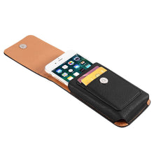 Load image into Gallery viewer, Universal Leather Case for iPhone Mens PU Leather Vertical Case with Belt Clip for iPhone Waist Pack Belt Clip Bag for 3.5-6.3" Mobile Phone Pouch Phone Cover