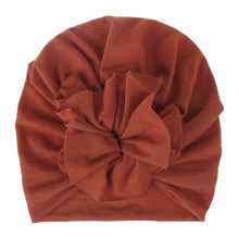 Load image into Gallery viewer, Handmade Pleated Flower Babies' Knitted Cotton Cloth Turban For Baby Girls In Elegant Style