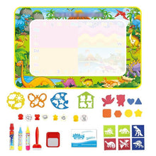 Load image into Gallery viewer, Coolplay 100x100cm Magic Water Drawing Mat Doodle Mat & 4 Drawing Pens & 1 Stamps Set Painting Board Educational Toys for Kids