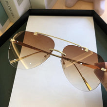 Load image into Gallery viewer, Metal Rimless Sunglasses for Men and Woman Mirror Fashion Trendy Pilot Sun Glasses UV Protector Gradient Eyewear