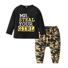 Load image into Gallery viewer, Newborn Baby Boy Clothes Set Long Sleeve Letter Like A Boss T-shirt , Pants Infant Clothing Set For Baby