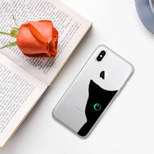 Load image into Gallery viewer, Cute black cat Phone Case for iphone 13 11 12 pro XS MAX 8 7 6 6S Plus X 5S SE 2020 XR case Cute Cat Slim Fit Glossy Stylish Cover Soft Shockproof Phone Case