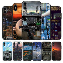 Load image into Gallery viewer, Aircraft Airplane Cockpit Black Silicone Phone Case For Iphone 12 Xr Xs Max 5 5s Se 2020 6 6s Plus 7 8 X 11pro Max 11 Cover Back Case Mobile Cover