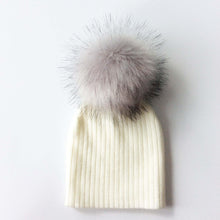 Load image into Gallery viewer, Trend New Winter Children Boy Girl Crochet Artificial Pompom Hat Knitted Toddler Kids Caps With Pompon Baby Beanie For Girls and Boys