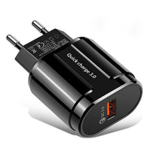 Load image into Gallery viewer, Fast Portable Quick 3.0 USB Charging Powerful Charger EU US Wall Mobile Phone Charger Adapter