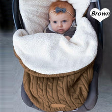 Load image into Gallery viewer, Warm Baby Blanket Knitted Newborn Swaddle Wrap Soft Sleeping Bag Footmuff Cotton Envelope For Stroller Accessories For Baby