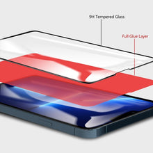 Load image into Gallery viewer, 2PCS Super Glass for iphone 14 13 Pro Max screen protector best Oleophobic Coating 2.5D edge full glue cover for iPhone 14 13 mini Black Edge 9H Tempered Glass Film Case-Friendly HD Clear Screen Protector For iPhone