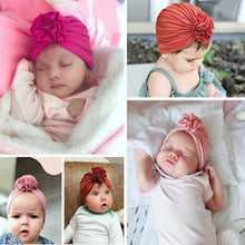 Load image into Gallery viewer, Modern Turban Baby Girls Bow Turban Hats Cotton Kids Beanie Children Hats Accessories For Girls Baby