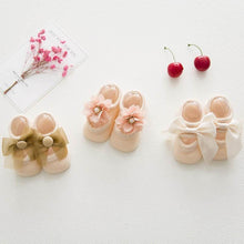Load image into Gallery viewer, Baby Girl Anti-Slip Cotton Bow Lace Flower Floor Socks Spring Socks Excellent Quality Everyday Wear