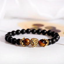 Load image into Gallery viewer, New Classic Crown Lion Elegant Bracelet Luxury For Men Fashion Tiger Eye Onyx Stone Handmade Beaded Charm Modern Bracelet For Women Jewelry