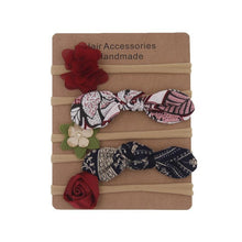 Load image into Gallery viewer, Handmade Set Baby Headband Solid Knot Flower Hair Bow Kids Nylon Elastic Soft Hair Bands Handmade For Girls Hair Accessories