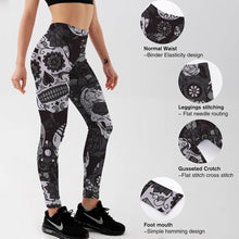 Load image into Gallery viewer, Qickitout Leggings Fitness Slim Women's Black&White skull mas Legging Sexy Fashion Stretch Digital Print Pants Cool Trousers