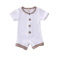 Load image into Gallery viewer, Infant Baby Boys Girls Clothes Ribbed Solid Romper Jumpsuit In Retro Deisgn For Kids