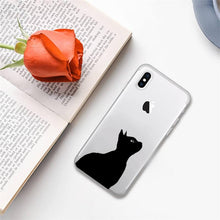 Load image into Gallery viewer, Cute black cat Phone Case for iphone 13 11 12 pro XS MAX 8 7 6 6S Plus X 5S SE 2020 XR case Cute Cat Slim Fit Glossy Stylish Cover Soft Shockproof Phone Case