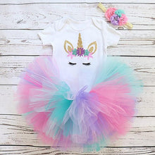 Load image into Gallery viewer, Unicorn Party Dresses For 1 Year Baby Girl Birthday Outfits FOr 1st Birthday Party
