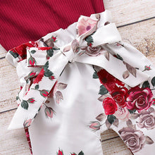 Load image into Gallery viewer, Newborn Baby Girl Clothes Knitting Cotton Long Sleeve Tops Flower Print Long Pants Headband