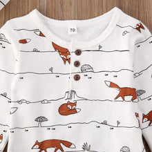 Load image into Gallery viewer, Luxury Modern Trend Style Newborn Baby Boy Girl Fox print Tops Romper Long Pants Autumn Outfits Clothes For Girls And Boys