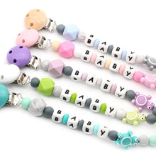 Load image into Gallery viewer, Modern Handmade Pacifier Clips Holder Chain Teething Silicone Pacifier Chains Holder For Baby For Pacifier