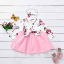 Load image into Gallery viewer, Baby Girl Flower Dress Pretty Bow Outfits Long Sleeve Toddler Girl Unique Design Perfect Gift