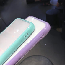 Load image into Gallery viewer, Transparent Shockproof Bumper Phone Case For iPhone 11 12 13 14 Pro Max Mini Cute Candy Color Hard Cover Luxurious Translucent Case for iPhone