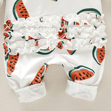 Load image into Gallery viewer, Newborn Toddler Watermelon Print Romper With Long Sleeve Wrapped Foot Jumpsuit For Babies