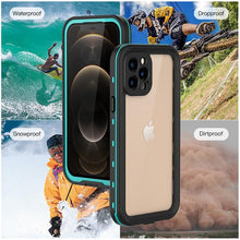 Load image into Gallery viewer, Waterproof For iPhone 14 13 12 11 Pro Max Case Red Clear Cover Diving Underwater Swim Outdoor Sports Built-in Screen Protector Full Body Heavy Duty Protective Cover for iPhone
