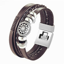 Load image into Gallery viewer, Trendy Modern Jewelry Leather Bracelet Men Braided Multilayer Anchor Bracelets Ladies Rope Chain for Male Jewelry Classic Style