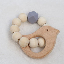 Load image into Gallery viewer, Modern Baby Silicone Wooden Nursing Bracelets Wood Teether Silicone Beads Teething Wood Rattles Toys for Baby