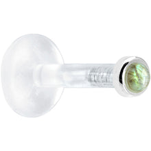 Load image into Gallery viewer, Solid 14K White Gold 2mm Genuine Labradorite Bioplast Push in Labret