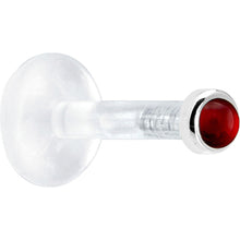 Load image into Gallery viewer, Solid 14K White Gold 2mm Genuine Ruby Bioplast Push in Labret