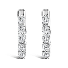 Load image into Gallery viewer, 14K White Gold 2 3/4 Cttw Oval Cut Lab Grown Diamond Inside Out Hoop Earrings