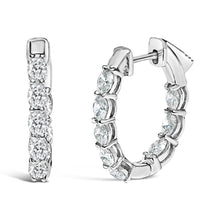 Load image into Gallery viewer, 14K White Gold 2 3/4 Cttw Oval Cut Lab Grown Diamond Inside Out Hoop Earrings