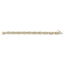 Load image into Gallery viewer, 14K Yellow Gold 8 1/5 Cttw Baguette and Princess-Cut Diamond Geometric Twist Link Bracelet (G-H Color, VS1-VS2 Clarity) - Size 7"
