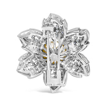 Load image into Gallery viewer, 18K White Gold 2 3/4 Cttw Diamond and 12.5 MM Cultured Freshwater Pearl Floral Brooch Pin (G-H Color, VS1-VS2 Clarity)
