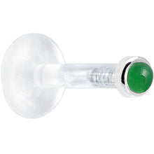 Load image into Gallery viewer, Solid 14K White Gold 2mm Genuine Jade Bioplast Push in Monroe