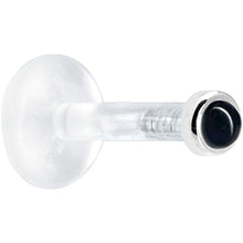 Load image into Gallery viewer, Solid 14K White Gold 2mm Genuine Onyx Bioplast Push in Monroe