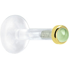 Load image into Gallery viewer, Solid 14K Yellow Gold 2mm Genuine Peridot Bioplast Push in Monroe