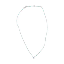 Load image into Gallery viewer, Sterling Silver Bezel Set Light Blue Aquamarine and Enamel Bead Chain Necklace