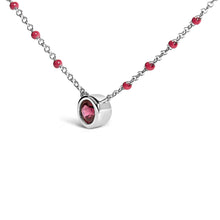 Load image into Gallery viewer, Sterling Silver Rhodolite Enamel Bead Chain Necklace 18 Inch