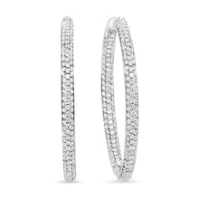 Load image into Gallery viewer, 18K White Gold 2.00 Cttw Round-Cut Diamond Inner-Outer Hoop Earrings (F-G Color, VS1-VS2 Clarity)