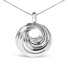Load image into Gallery viewer, .925 Sterling Silver Endless Wave Swirl Statement Medallion 18" Pendant Necklace