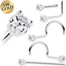 Load image into Gallery viewer, 14k White Gold 2mm Moissanite Nose Ring
